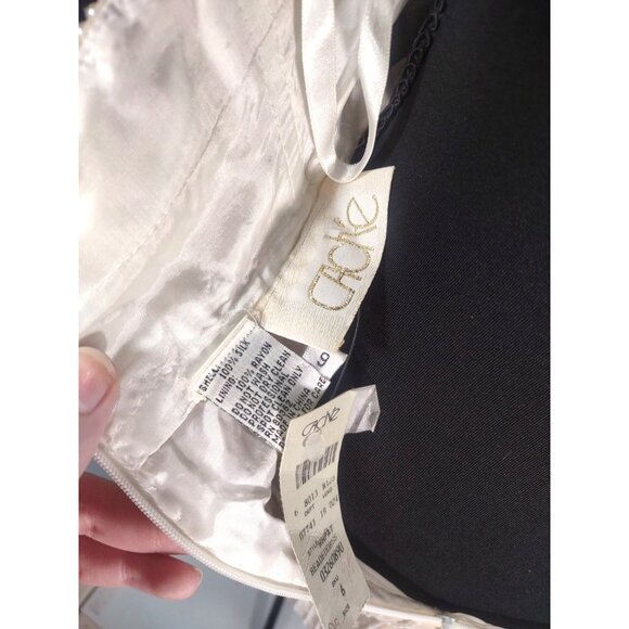 NWT Vintage Cache Silk Beaded Old Hollywood Glam Flapper Mini Halter Dress 6 - Picture 7 of 8